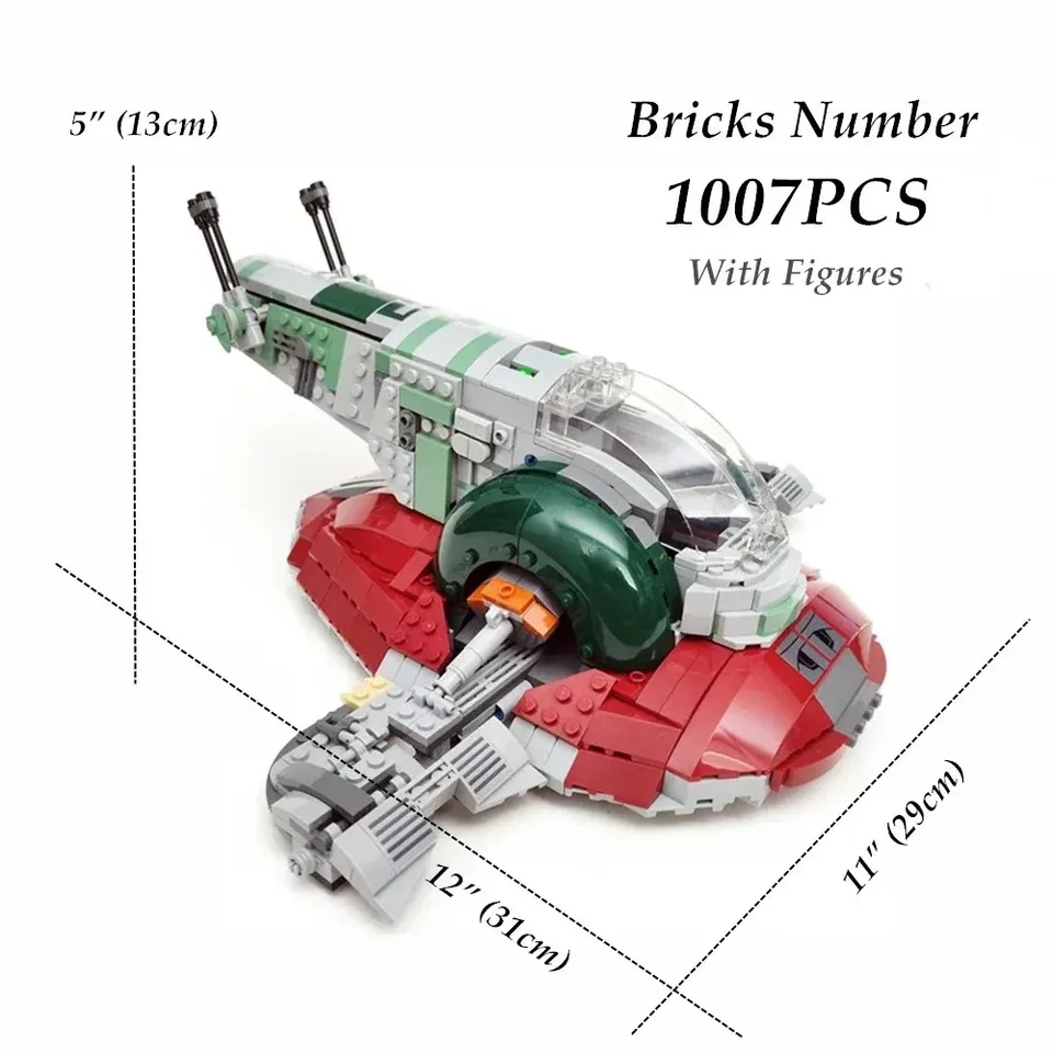 Na sklade nových 1007ks Slave Jedno výročie lodnej lodi SpaceCraf Figures Building Blocks Bricks Hračky pre deti narodeniny darčeky 75243