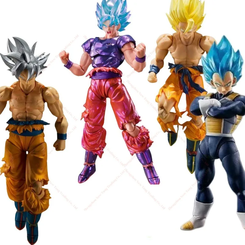 Na sklade Original Bandai Shfiguarts Jump V30th Dragon Ball Z SHF Super Saiyan God Son Goku SSGSS Kaio-Ken Action Figure