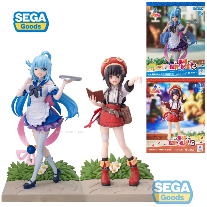 Na sklade Original Sega Luminasta Božie požehnanie na tejto nádhernej svetovej sezóne 3 Megumin Aqua PVC Anime Figures Toy Gift Model