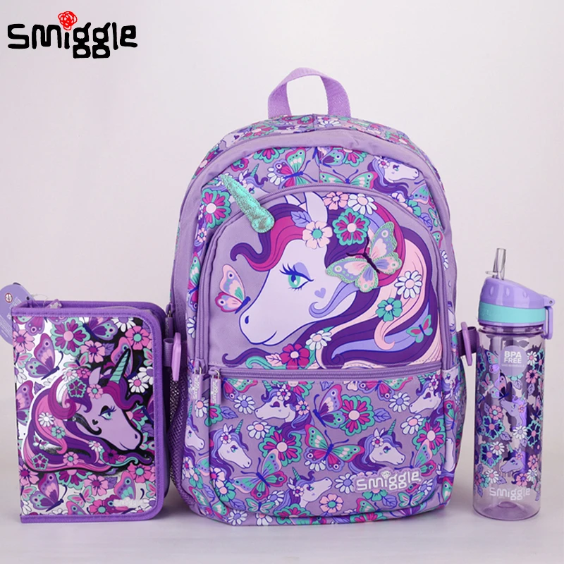 Na sklade skutočná Austrália Smigle School Bag Detské kancelárske potreby Študent obedový taška na vodu pohár anime batoh študent gif