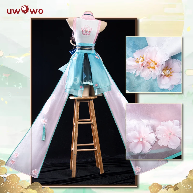 Na sklade Uwowo Mikku Cosplay Collab Onmyojii Kimono Šaty šaty Halloween Cosplay kostýmy plné súpravy