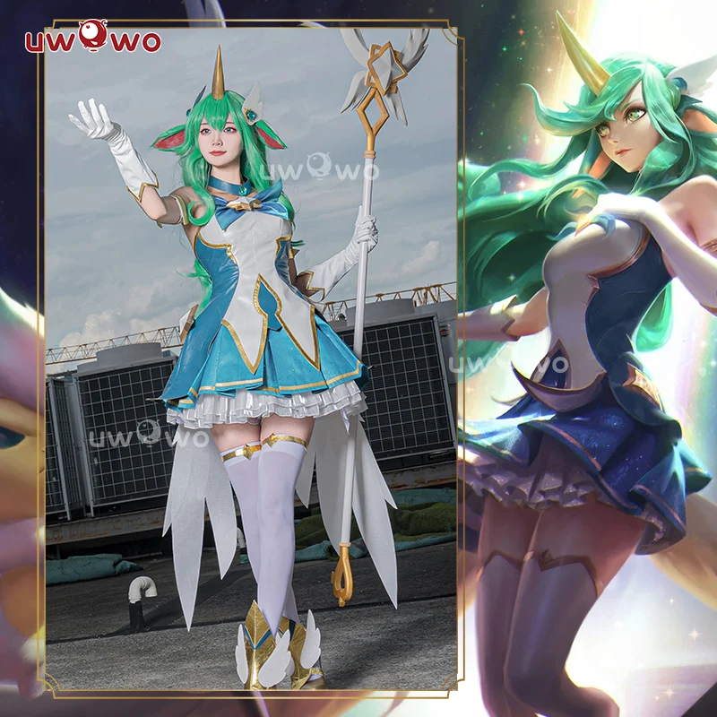 Na sklade Uwowo Soraka Cosplay League of Legends/LOL: Hviezdna strážca Soraka SG Cosplay kostýmové šaty Halloween cos