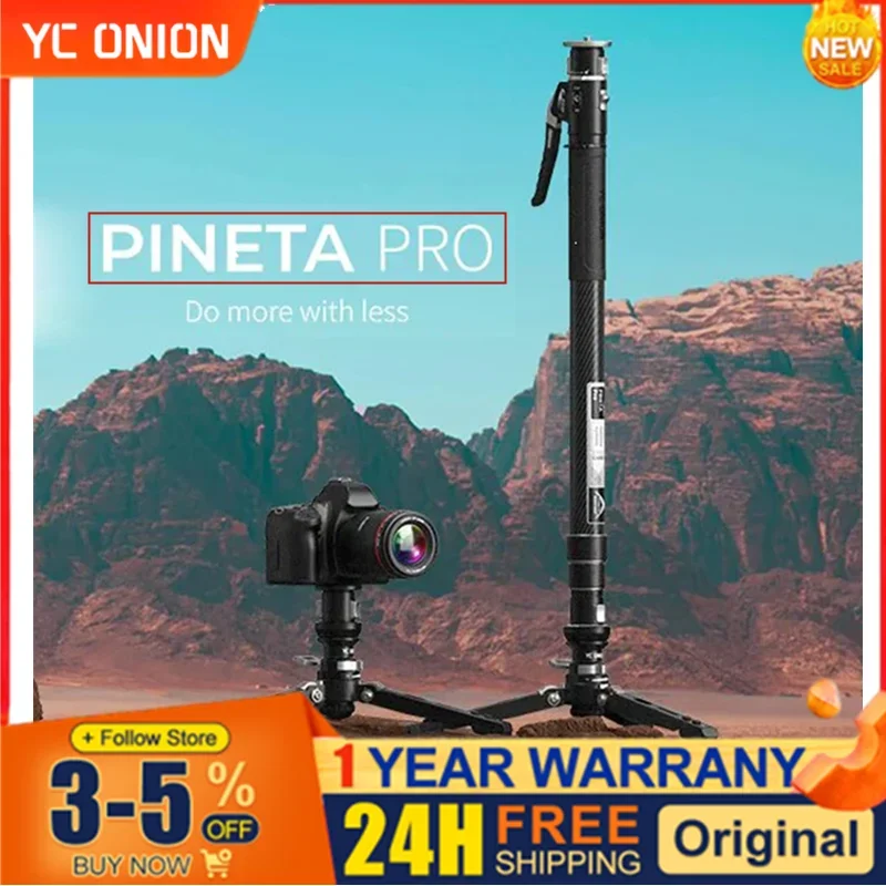 Na sklade yc cibuľa Pineta Monopod Pro One-Button Stretch Stretch uhlíkových vlákien prenosný prenosný profesionálny fotoaparát monopod