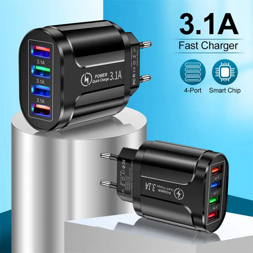 Nabíjacie adaptéry nabíjania nabíjania nabíjačky USB nabíjačka prenosné prenosné telefónne príslušenstvo cestovná nabíjačka 4 port nabíjacie hlavy