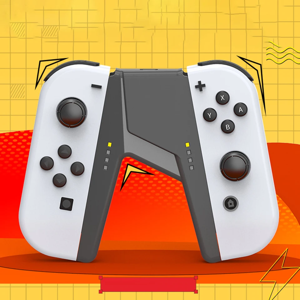 Nabíjanie herného ovládača Dock Grip V v tvare Gamepad nabíjačka vľavo a vpravo pre Nintendo Switch/Switch Oled Joy-Con