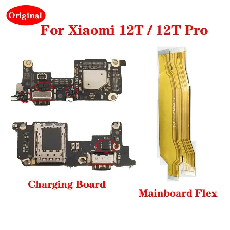 Nabíjanie USB nabíjanie typu C Dock Reader Card Card Slot Micphone Connector Mainboard LCD Flex kábel pre Xiaomi 12T/12T PRO