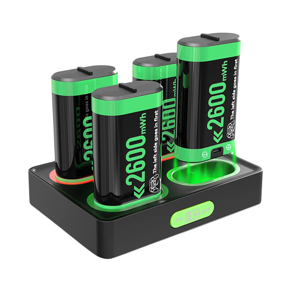 Nabíjateľná batéria 4x2600 mah pre Xbox One ovládač náhradná batéria a nabíjanie batérie Základná stanica nabíjateľnú batériu
