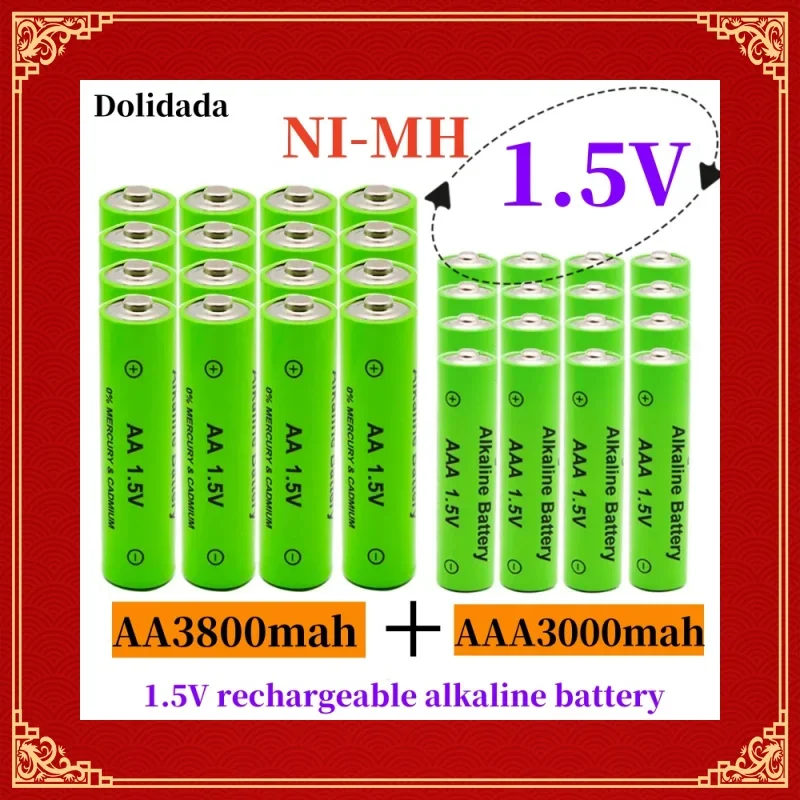 Nabíjateľná klávesnica AA 1,5 V 3800 mAh/1,5 V AAA 3000MAH alkalická batéria MP3 prehrávač MP3 vymeňte nikel vodíkovú batériu