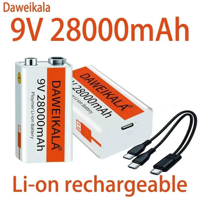 Nabíjateľná lítium-iónová batéria, 9V batéria, 2023 mAh, mini USB, hračka, mikrofón, diaľkové ovládanie, použitie KTV, 28000