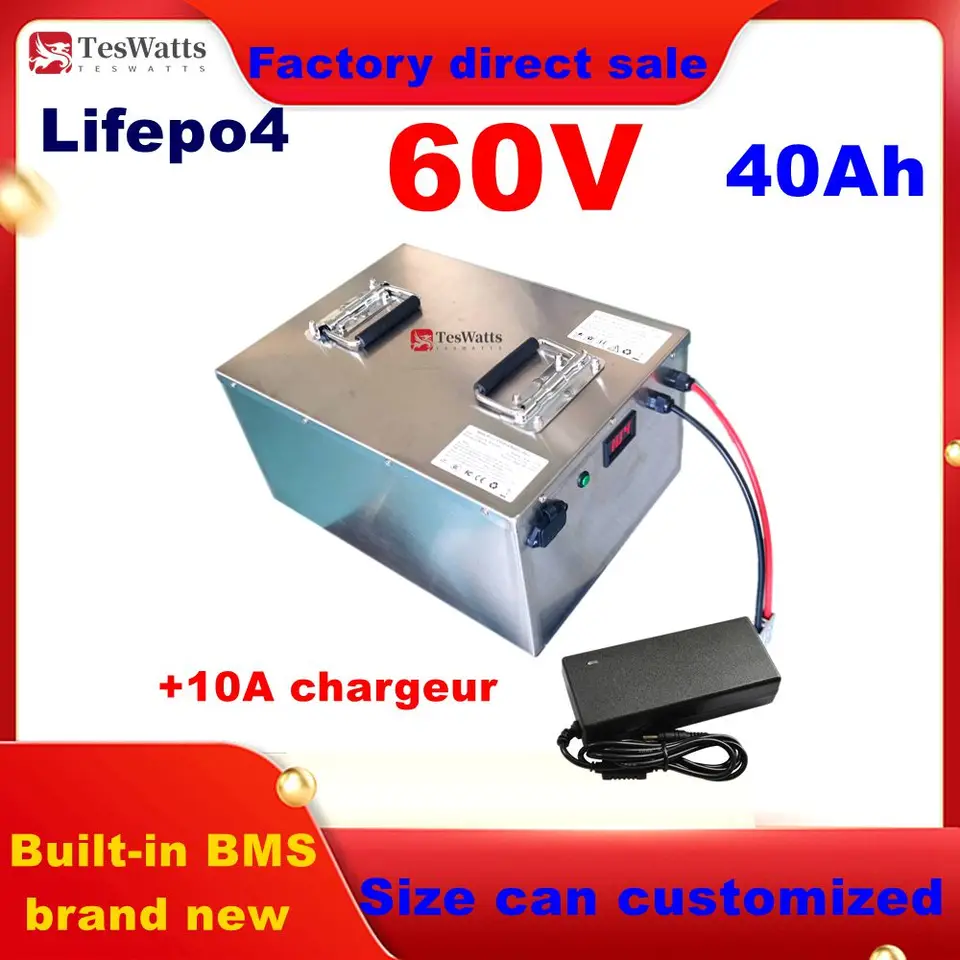 Nabíjateľné 48 V 60AH 80AH 100AH ​​LIFEPO4 Batéria 3,2 V 80AH pre 48 V motocyklové batérie automobilov+10A nabíjačka