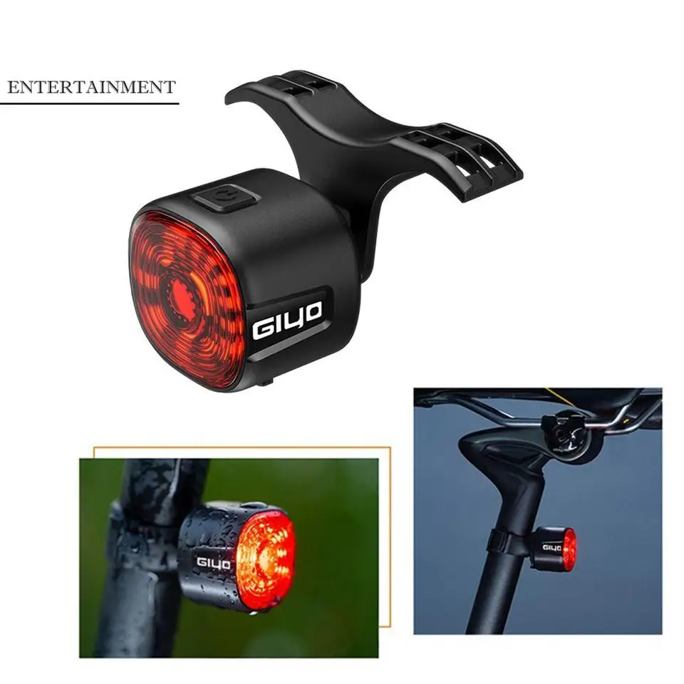Nabíjateľné inteligentné LED LED bicykle zadné svetlo 6 Mody IP66 nepremokavá bicykla snímanie bicykla Zadný bicykel Svetlo Vysoký jas