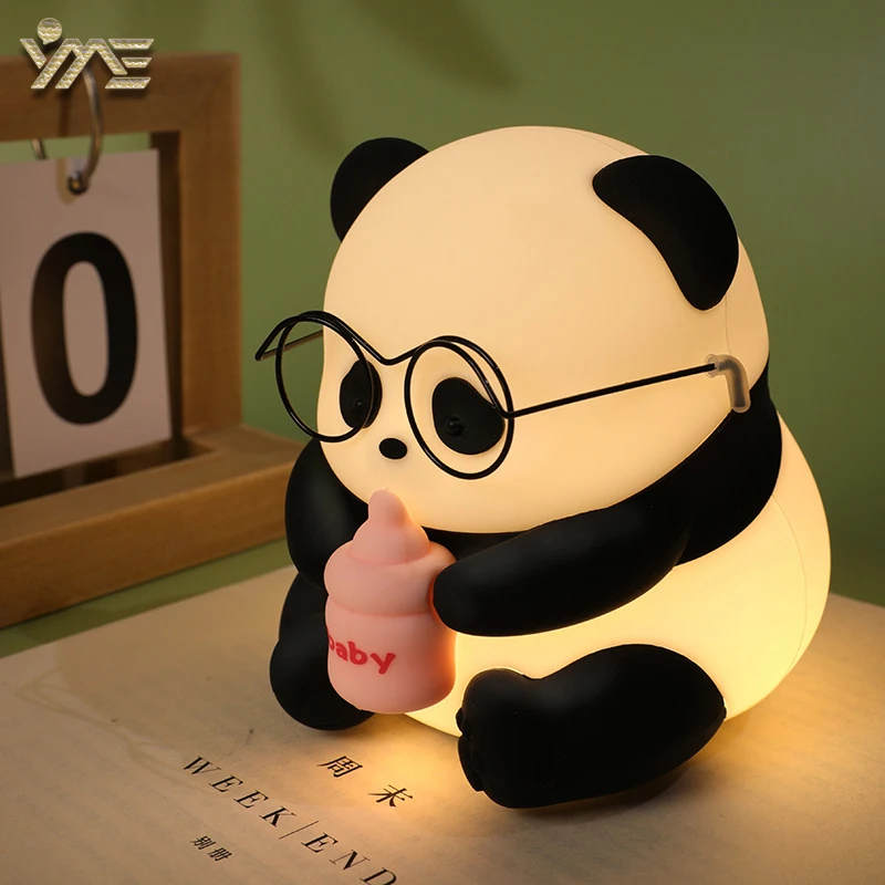 Nabíjateľné LED nočné svetlo Mini roztomilé karikatúra Clap Clap Light Spálňa Lampa mäkký silikón 7 farby izba dekor Sleep Lamp pre deti