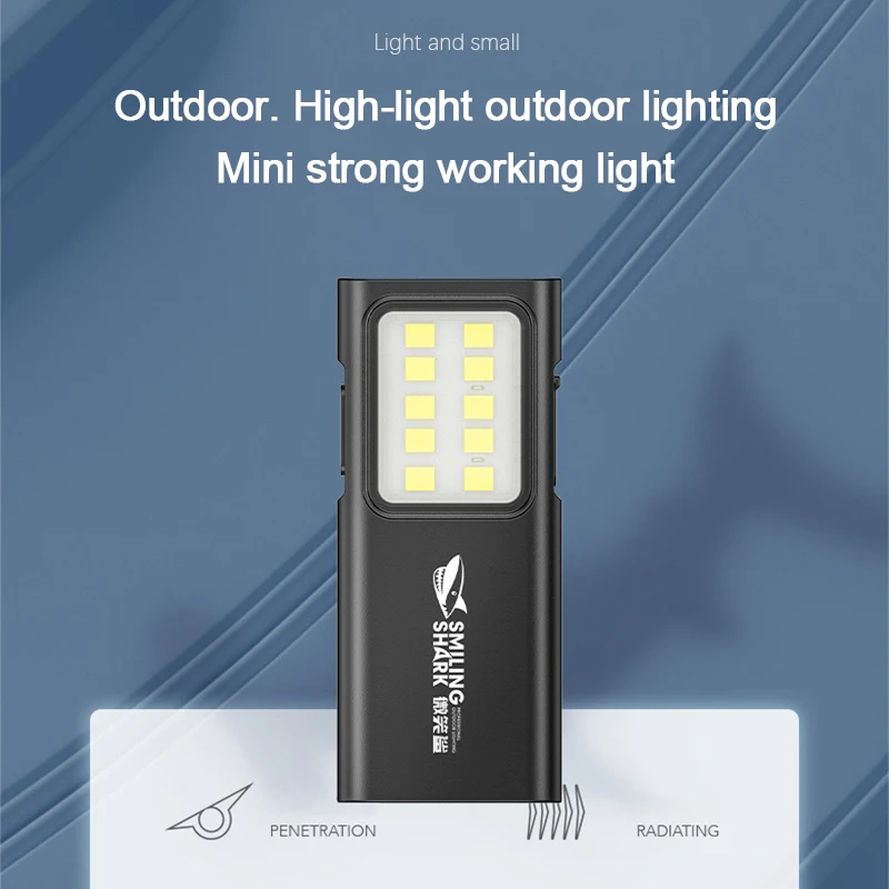 Nabíjateľné mini pracovné LED pracovné svetlo COB Svietidlo 4 prevodové stupne Stlmiteľné s prenosnou baterkou na vonkajšiu baterku Outdoor Running Running Lighting