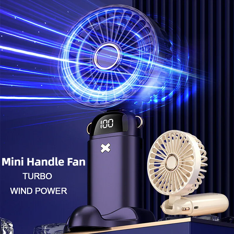 Nabíjateľný mini ventilátor USB Mini prenosný ventilátor ventilátora na krk ventilátora s základným stojanom 5 rýchlosť