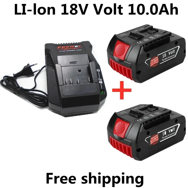 Nabíjačka pre elektrickú vŕtačku Bosch 18V 10000 MAH Li-ion Battery Bat609, BAT609G, BAT618, BAT618G, BAT614, 2607336236