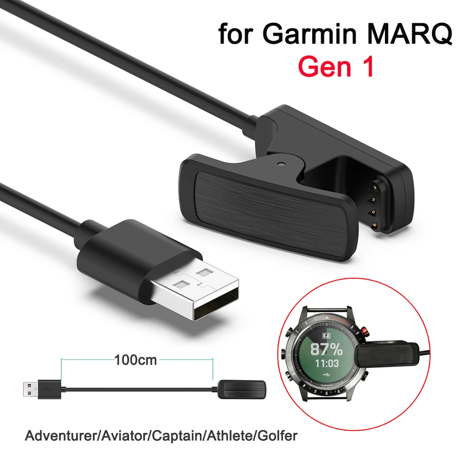 Nabíjačka pre Garmin Marq Gen1 hodinky nabíjacie káblové klip Marq1 Adventor/Driver/Aviator/Captain/Athlete/Golfer Smartwatch