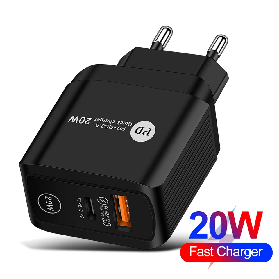 Nabíjačka USB QC3.0+PD Rýchle nabíjanie 3.0 Mobilný telefón Rýchle nabíjanie pre iPhone 13 12 8 AirPods iPad Huawei Xiaomi Samsung