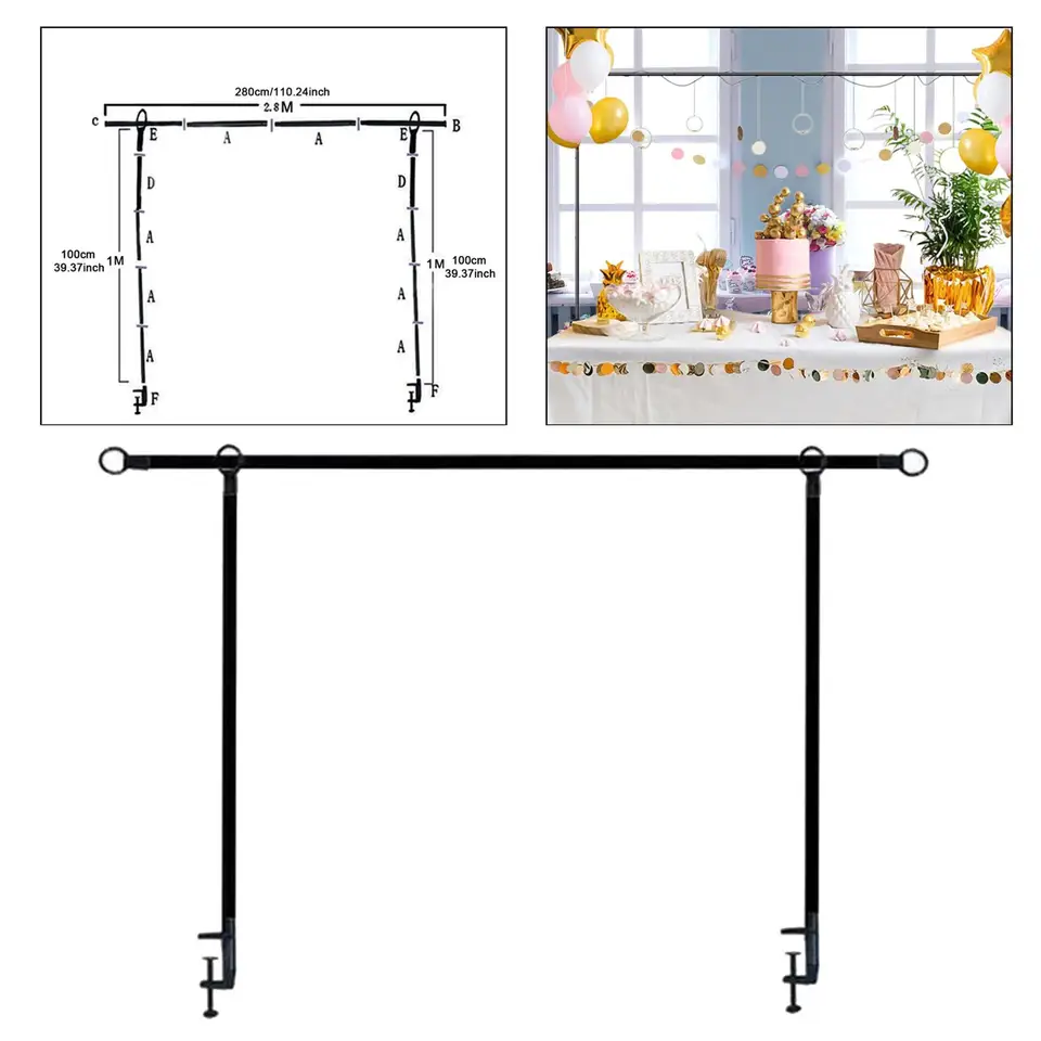 Nad stojan na stolný prút so svorkami Table Top Arch Frame, pozadie pre večierok, výročie, narodeniny sviatočnej dekorácie