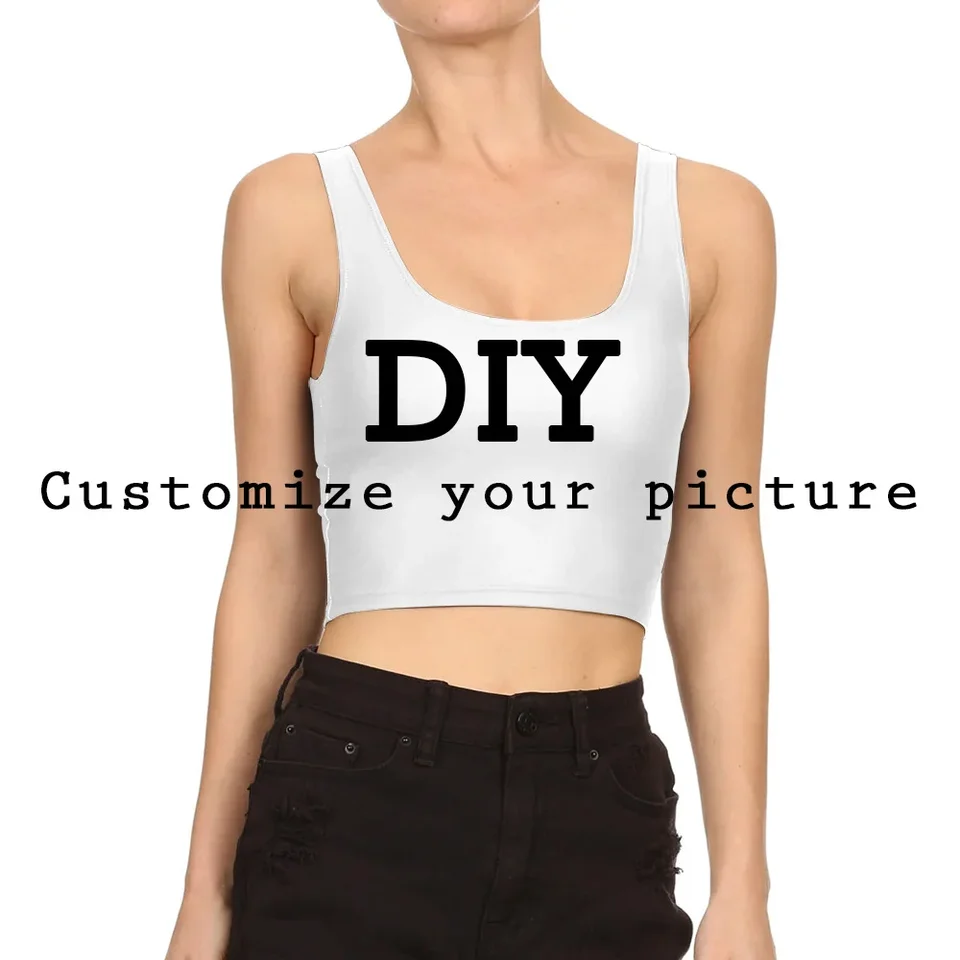 Nadanbao DIY Prispôsobte si svoj text alebo plodiny vrcholy žien 3D digitálne 1MOQ Tank Tops Prispôsobiť vlastný dizajn čelný vzor