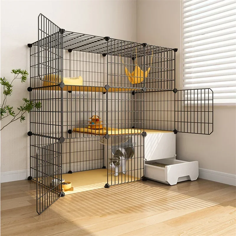 Nadmerná vesmírna domáce zviera Dodávky Moderné jednoduché železné mačacie klietka Indoor Cat House Veľká luxusná mačka Villa s mačkou toaleta