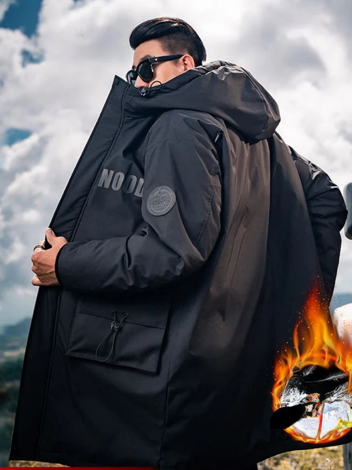 Nadmerná časť 7xl 8xl zimná bunda Men s kapucňou Parka Windproof Witerproof Windbreaker Long Down Down Cotton Coat Men zimné oblečenie Značka