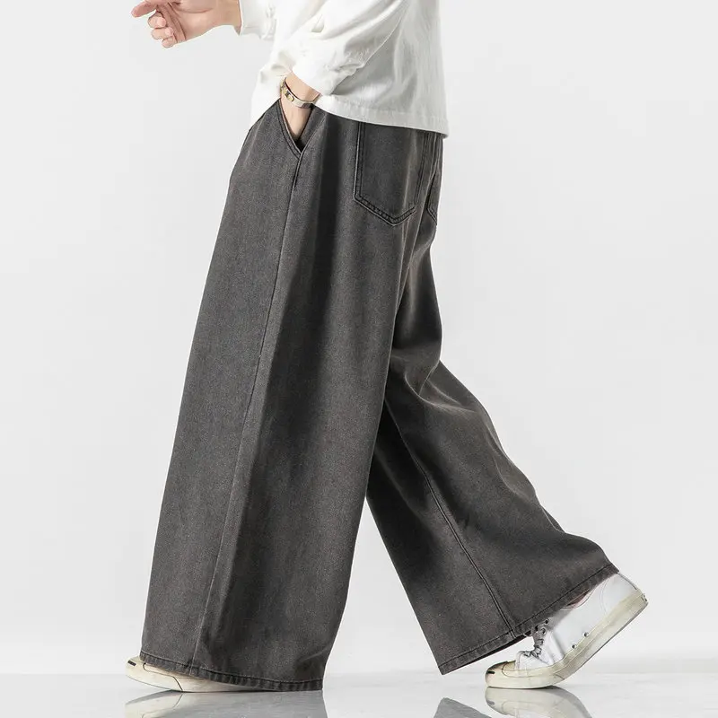 Nadmerné mužské džínsy široké nohavice na jeseň hip-hop džínsové nohavice páry voľné príležitostné Jean Men Žena Vintage Streetwear 5xl