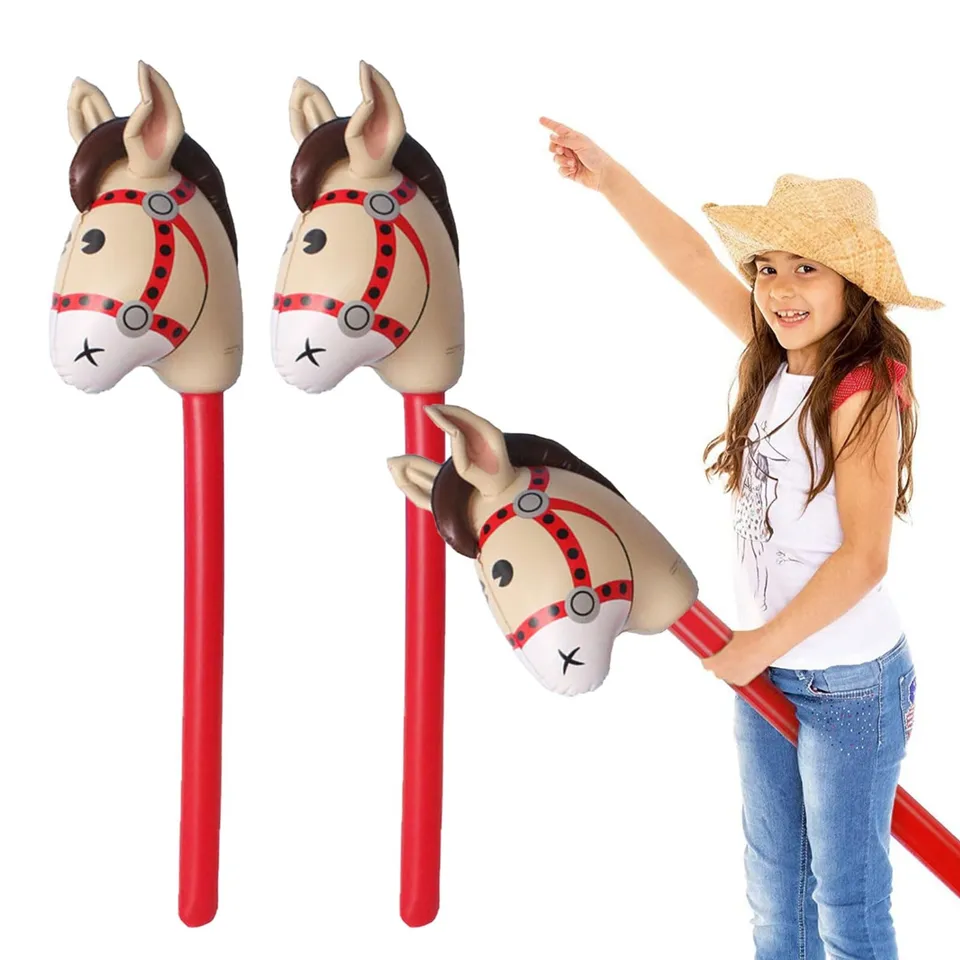 Nafukovacia hlava koní na paličke Kostým Ponume Pony/Western Cowboy/Horse Dieťa narodeninové oslavy dekorácie Dodávky
