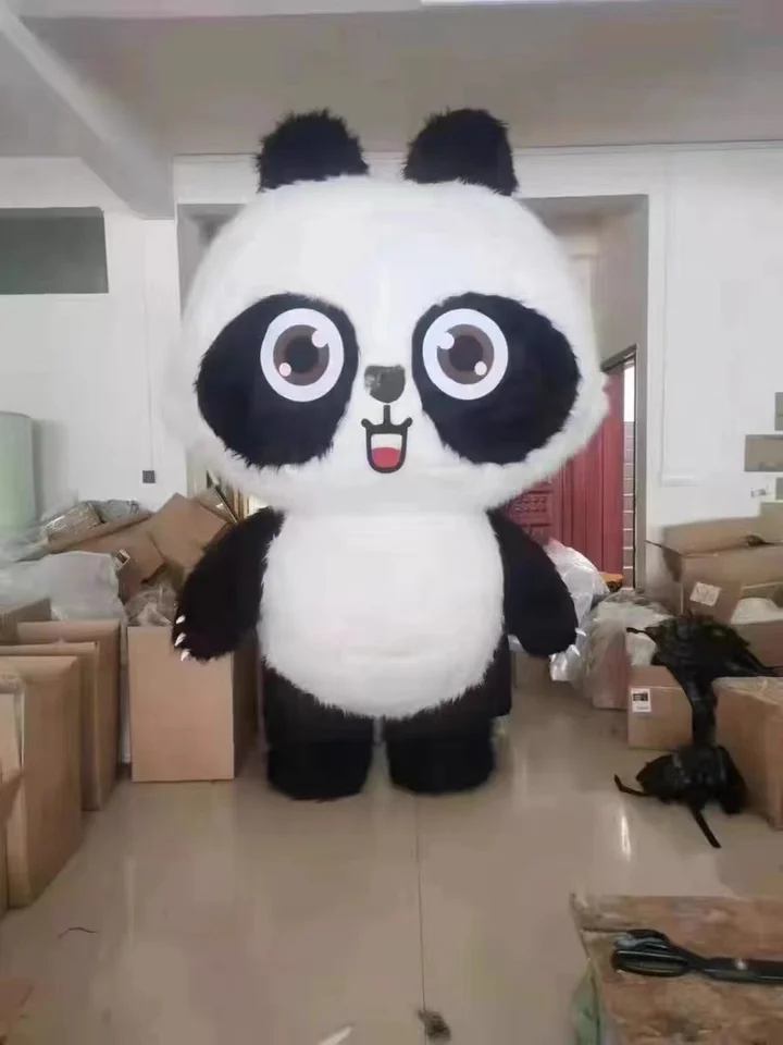 Nafukovacia panda čierna biela maskot kostým karikatúra Halloween Cosplay vtipné oblečenie pre dospelých