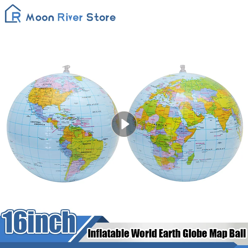 Nafukovacia svetová mapa Globe Ball 16 palcová mapa Balón skoré vzdeláva