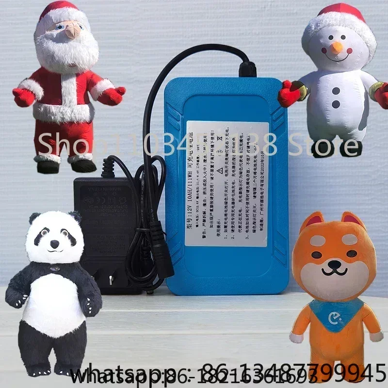 Nafukovacie odevy bábik 12V lítiovej nabíjačky batohu Panda Santa Claus Cartoon Doll Doll Doll Doll Clothing Príslušenstvo