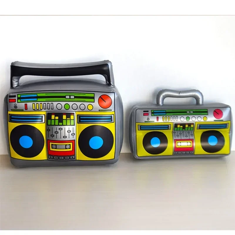Nafukovacie rádio -boombox nafukovacie mikrofóny 80. rokov 90. roky dekorácie Party Resps hip hop téma disco narodeninová oslava