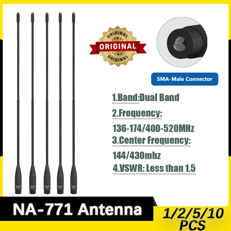 Nagoya Na-771 Anténa pôvodná SMA-Male 144/430MHz Soft Whip Aerial pre MD-UV390 plus p15uv UV-3R UV-13 Pro Ham Radios príslušenstvo