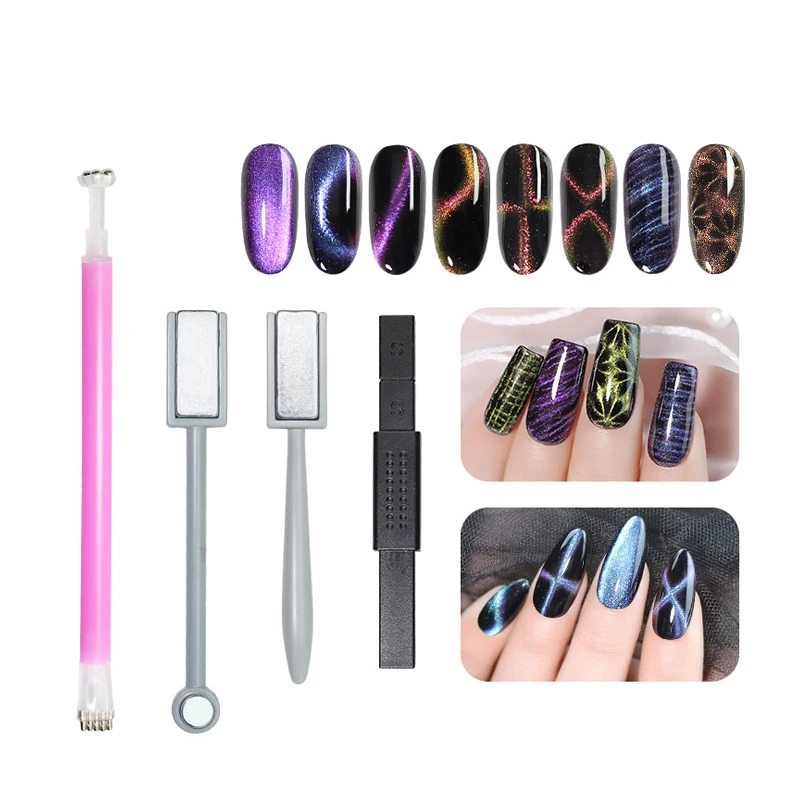 Nailco Cat Eyes Magnet Tools Magnet Pen Multifunkčný silný efekt pre 9d mačky oči 3D line Strip Effect Effect Poľh Gel Gels Art