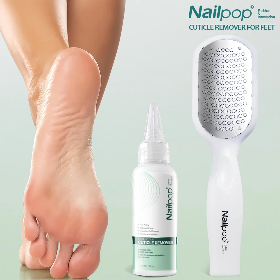 Nailpop Professional Callus Remover for Feet Extra Strength Gel & Rasp Foot File Kit odumretý odstraňovač pokožky Praskané podpätky Suché pokožka
