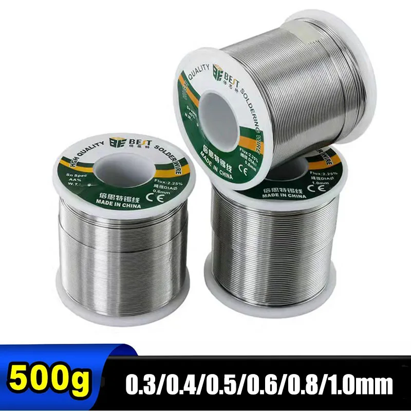Najlepšie 100/500G 0,3/0,5/0,6/0,8/1,0 mm s nízkym roztavením, samočistiaci spájkovací drôt pre spájkovací nástroj na základné dosky mobilného telefónu