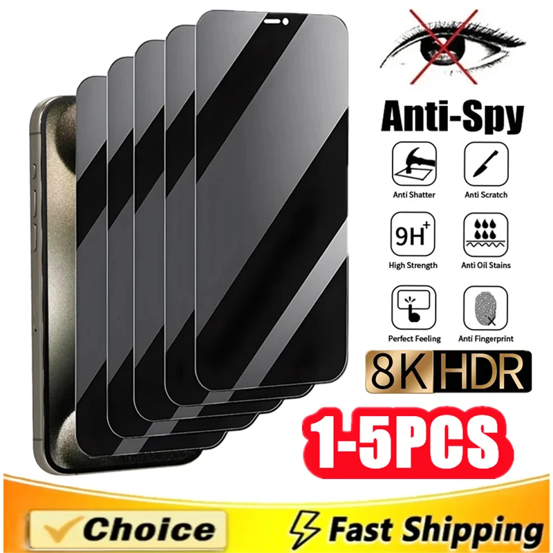 Najlepšie 8k anti-spy temperované sklo pre iPhone 14 11 12 13 15 Pro Max x xr xs max 13mini 12mini 7 8 Plus SE Ochranné osobné osoby