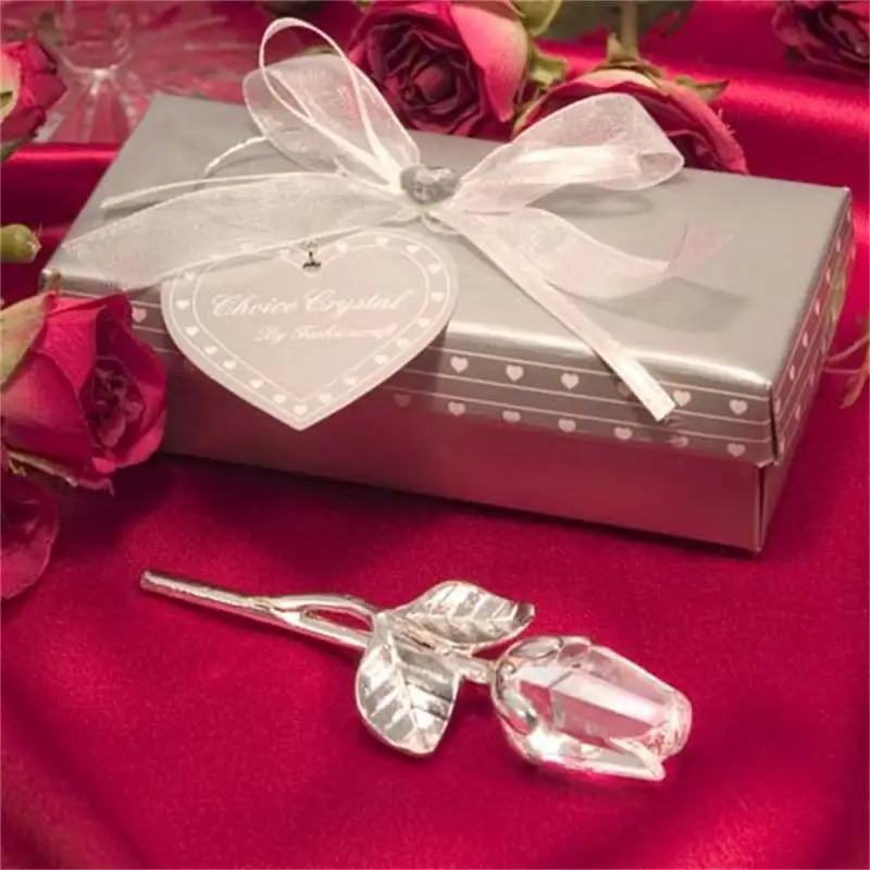 Najlepšie darčeky pre priateľku Valentines darček Mini krištáľové umelé kvetinové krištáľové ruže s kovovou vetvou svadobnú hostinu uprednostňuje