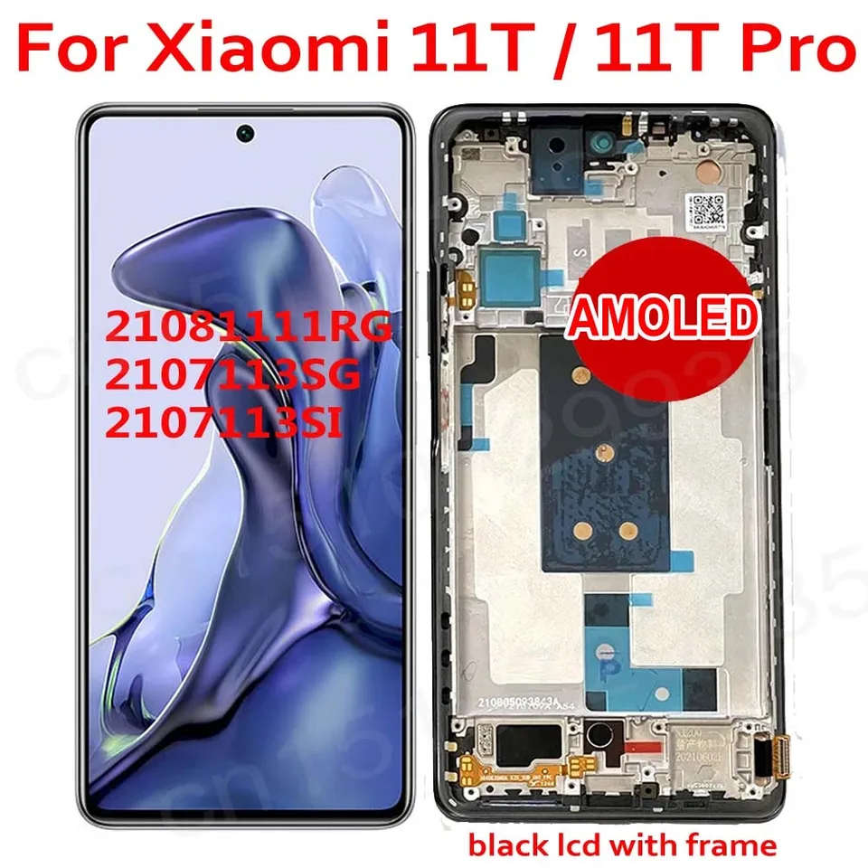 Najlepšie nové AMOLED LCD displej dotykovej obrazovky Digitalizátor zostavy snímača Pantalla + rám pre Xiaomi 11T Mi11T Mi 11T Pro