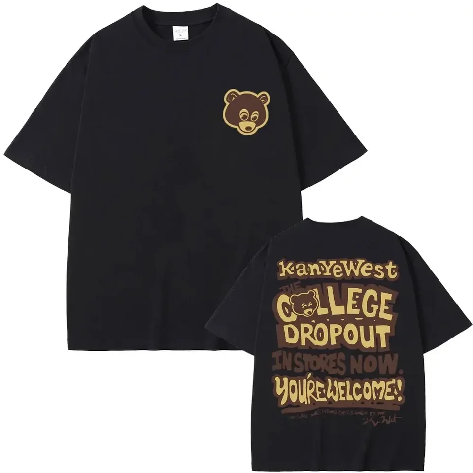 Najlepšie slávne Kanye West the College Dropout Graphics Tshirt Men Dámsky hip hop rap vintage tričká Mužské ležérne tričko