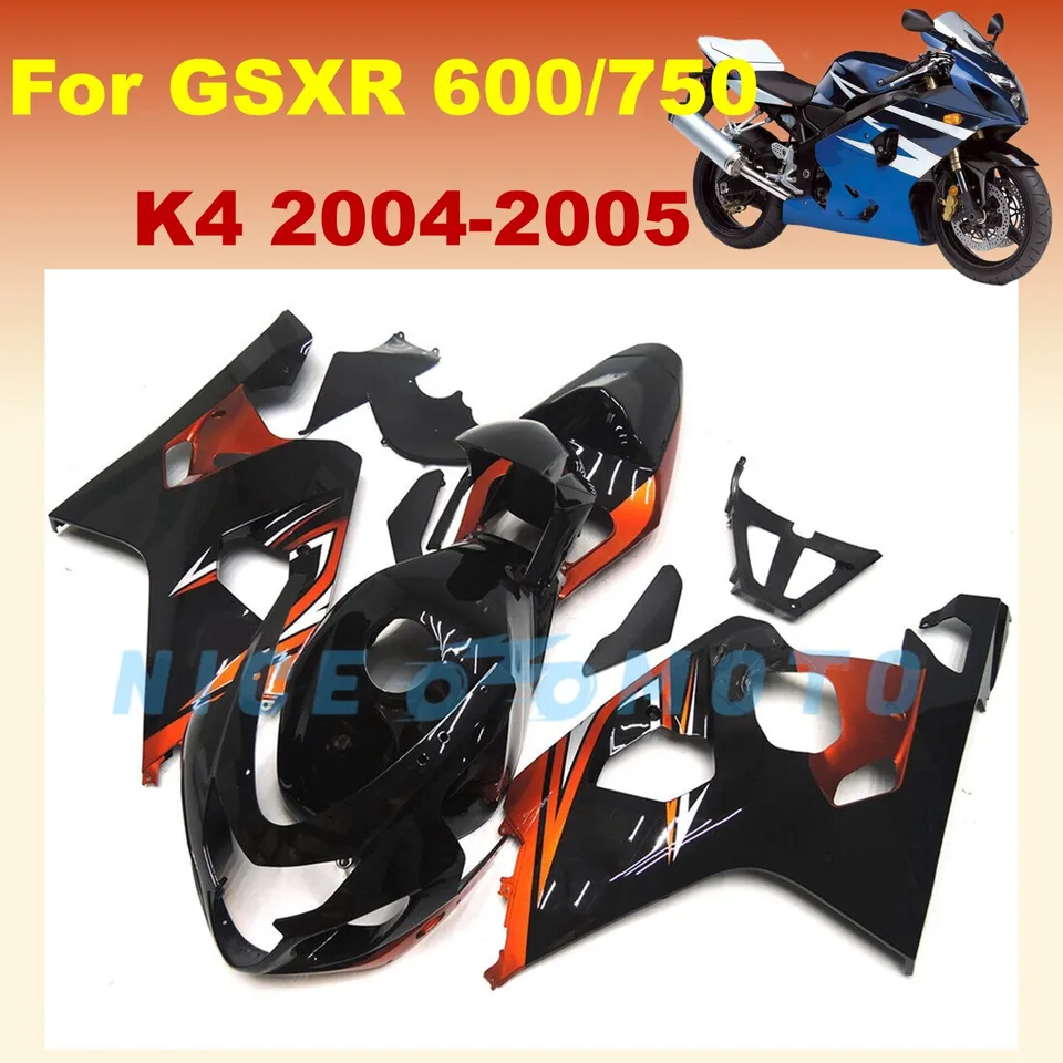 Najlepšie súprava na trh s náhradnými dielmi Fit for Suzuki GSXR600 750 2004 2005 GSXR750 04 05 K4 GSXR 600 Black Orange Bodywork
