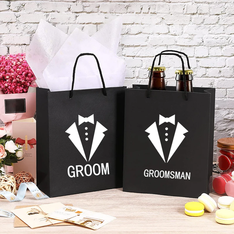 Najlepší muž Groomsman Návrh darčekovej tašky Groom, aby sa stal svadobnou angažovanosťou bakalárska párty