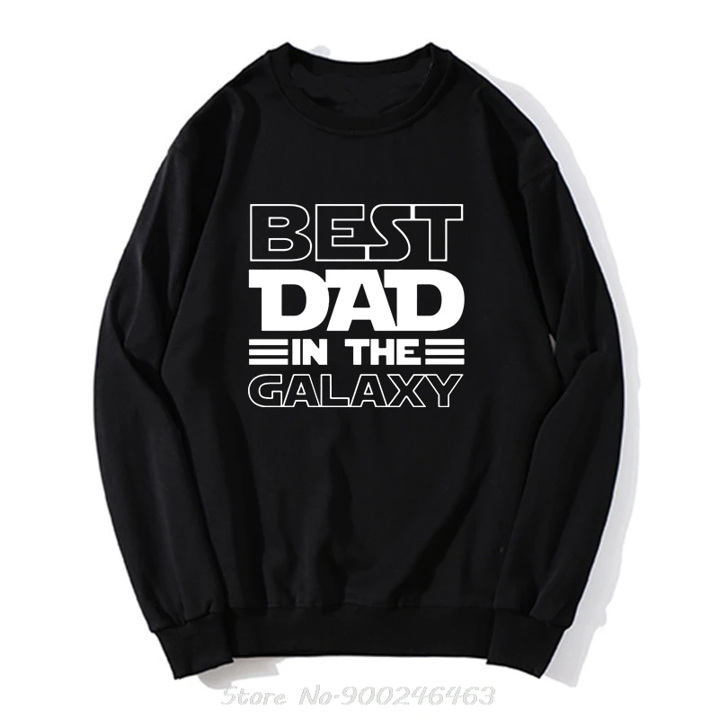 Najlepší otec v galaxii mikiny vtipné otcovia Deň prítomných darčekov k narodeninám otec otec Men Hand Mikina bavlnená pullover