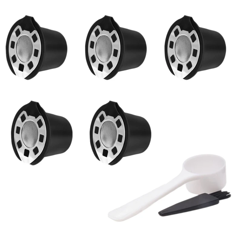 Najlepší predaj 5 kávových kávových filtrov pre Nespresso z nehrdzavejúcej ocele Mech Rebilble Coffee Capsula Podpuspe