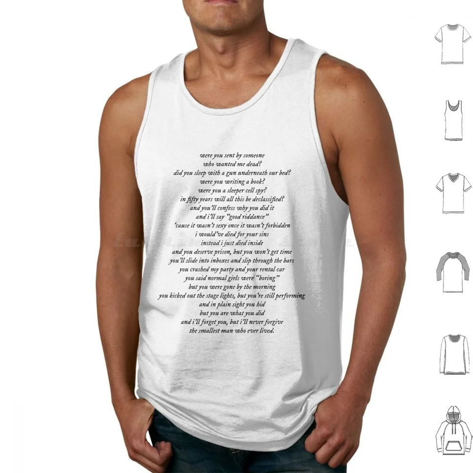Najmenší muž, ktorý kedy žil Tank Tops Vesta bez rukávov TTPD Text od oddelenia mučených básnikov Najmenší muž