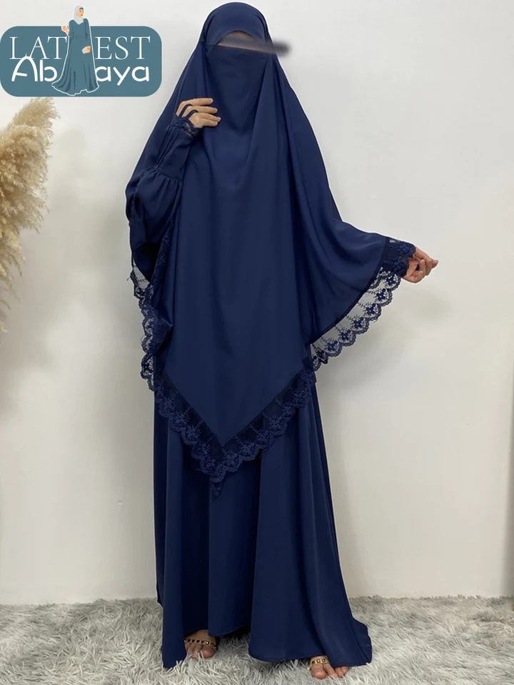 Najnovšia abaya pre ženy 2 súpravy Moslimské šaty hidžáb Kimono Islamské africké šaty Dubaj Khimar Turecko Modess kaftan horúce predaj