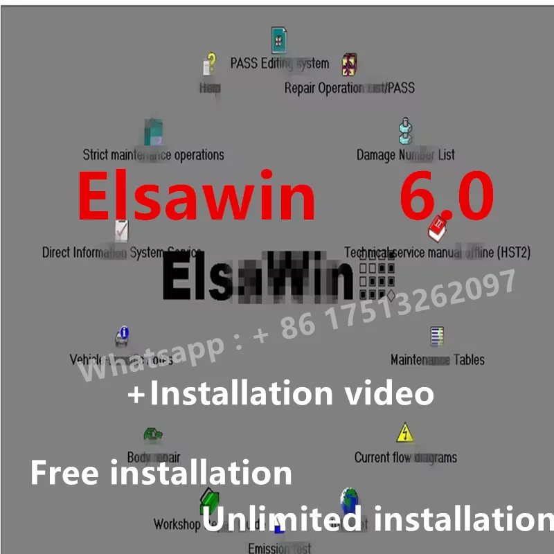 Najnovšia ELSA Win 6.0 Automatické opravy softvérovej skupiny Práca pre VW pre Audi pre SK Oda pre S-Eat Automotive ELSA Win 6.0 Auto Database