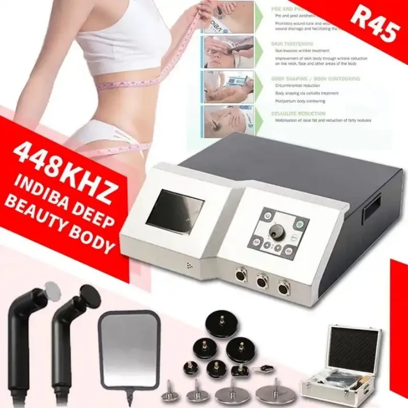 Najnovšia indiba hlboká štiepka Krása Slimming Machine Zariadenie tváre koža RF RF Vysoko frekvencia 448 kHz Hmotnosť Španielska technológia Španielska