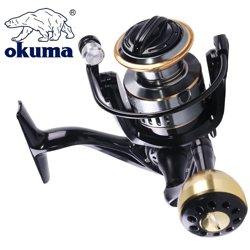Najnovšia Okuma HE1000-7000 Rybárska navijak kovová guľôčková priľnavosť Spinning navijak 5.2: 1 kovový kotúčový šálka 12 kg max Drag