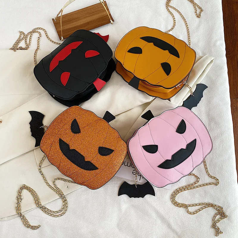 Najnovšia ženská fanny Crossbody Kabelka Halloween diabol Pumpkin v tvare módna divoká taška na rameno s reťazovým remienkom