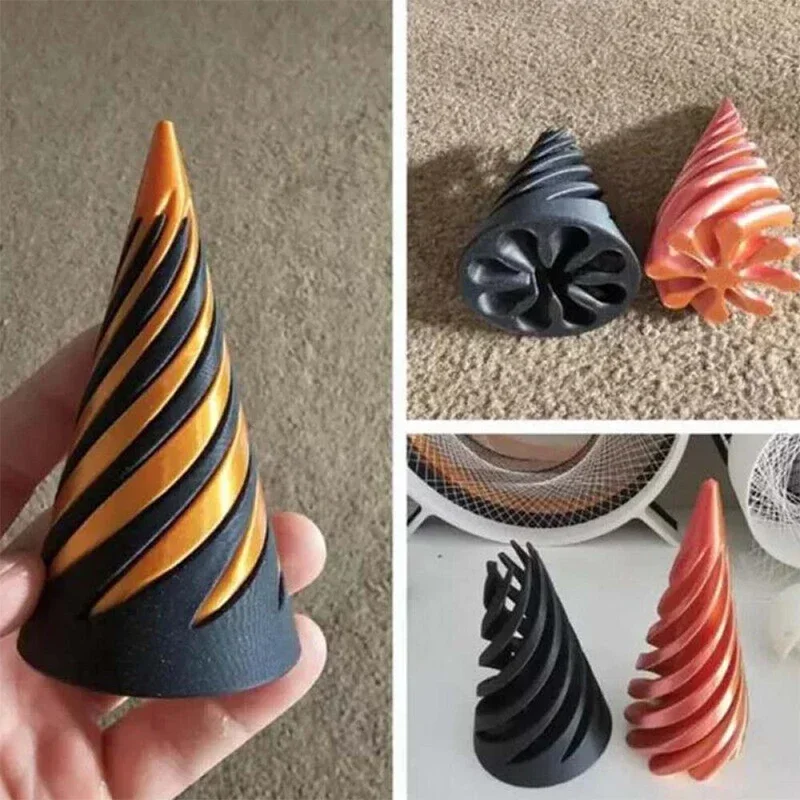 Najnovšie 3D tlačené bedrové stresové reliévery Špirálové stereoskopické nemožné nemožné pyramídové križovatka Mini Vortex Line Phantom